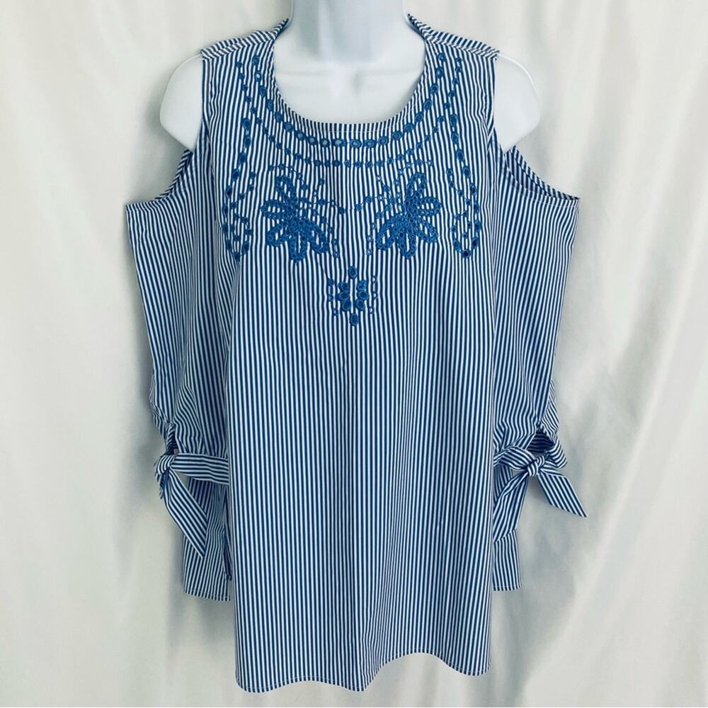 Multiples Open Shoulder Top Size Large